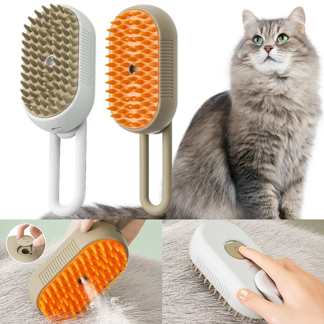 Electric Pet Steam Brush Hair Removal Combs 3 in 1 Rechargeable Cat Dog Water Spray Massage Brush for Cleaning Haired Pets 1