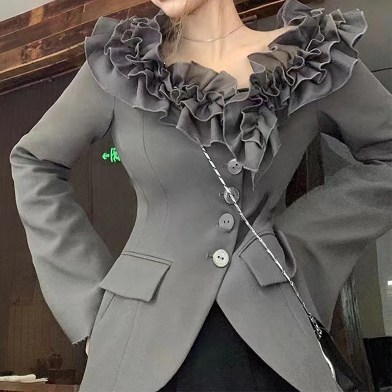 

2023 early autumn new suit women's fashion two-piece casual collarless suit women's vest suit blazer women
