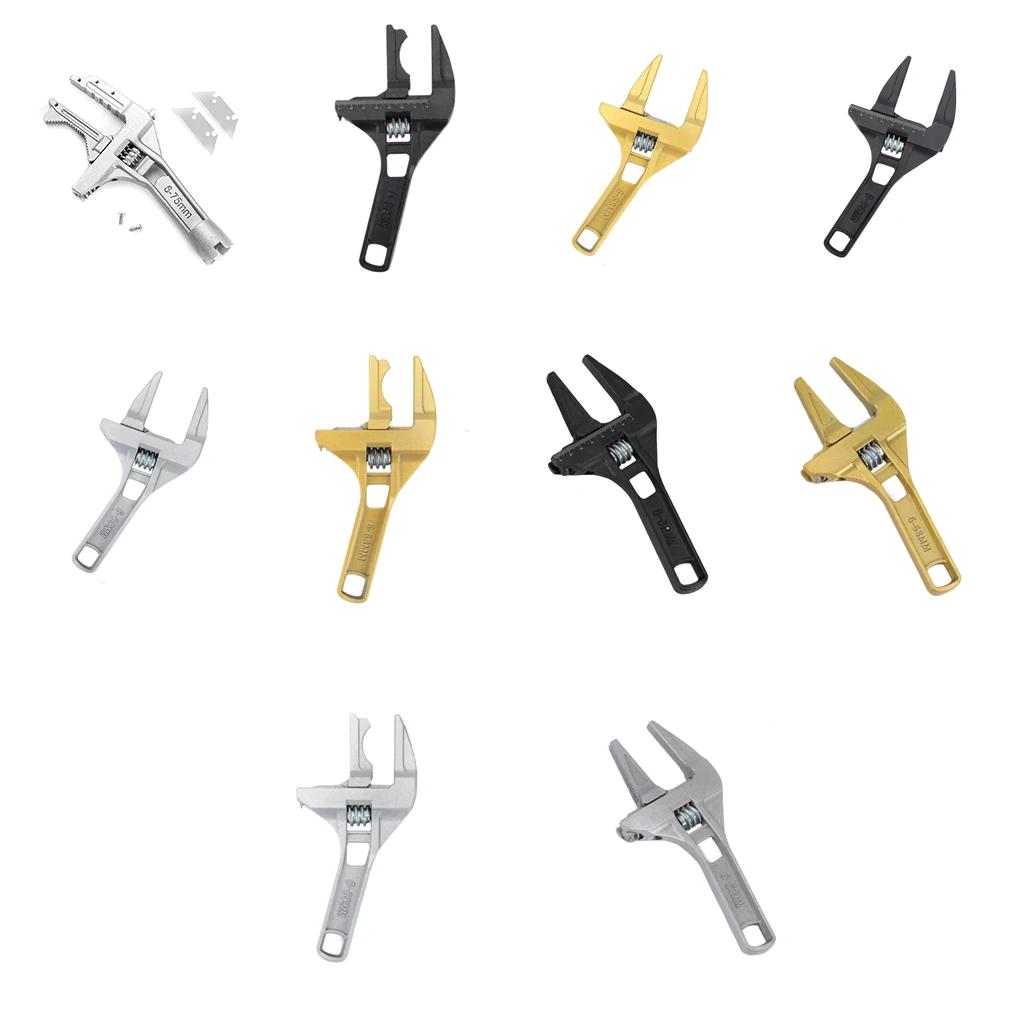 

Plumbing Wrench Spanner Handheld Faucet Repair Tool Silver Helical tooth