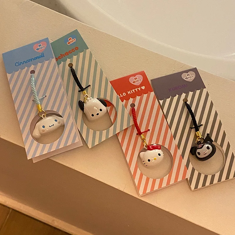 

Cartoon Kuromi Sanrio Lucky Keychain Anime Mobile Phone Lanyard Pochacco Water Sound Bell Good Luck Fortune Wealth Couple Gift