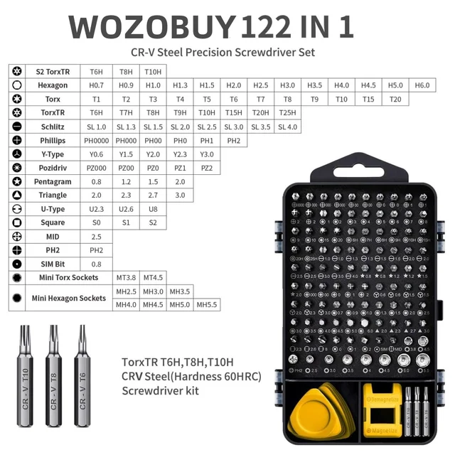 Kit Cacciaviti 124 In 1 Professionale - Set Magnetico Per Riparazioni Elettroniche E Precisione - Foto 2