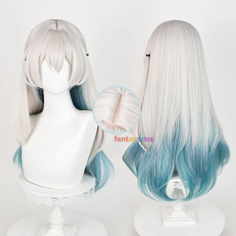 

Firefly Wigs Honkai: Star Rail Cosplay Long Silver Green Gradient Wigs Heat Resistant Synthetic Hair Halloween Costume Role Play