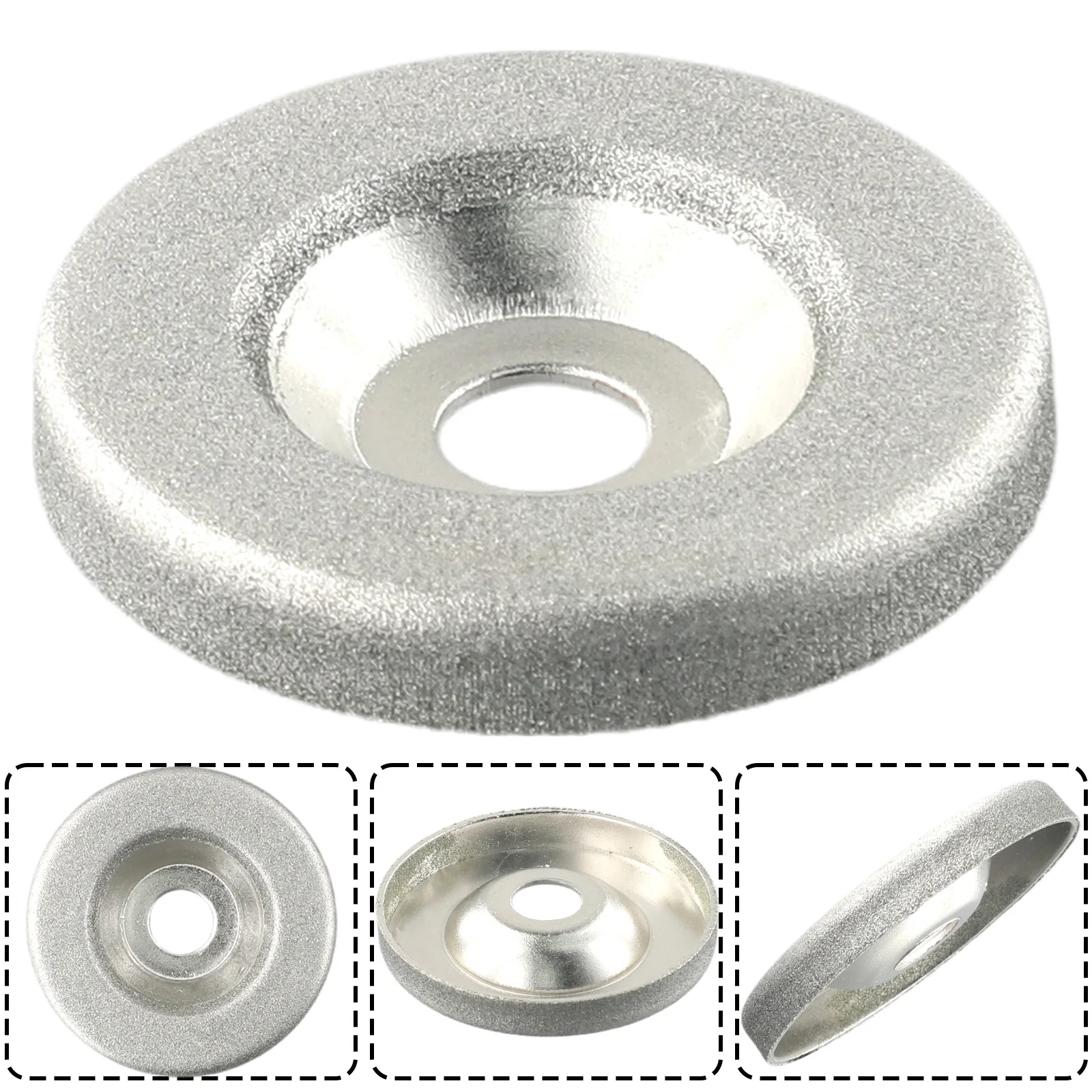 Diamond Grinding Wheel 180 Grit Cup Glass Emery Milling Cutter Circle Grinder Stone Sharpener Cutting Cut-Off Wheels Rotary Tool