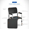 Adjustable Toilet Wheelchair: Four Wheel Brake, Foldable Large Backrest, Shower Chair for Elderly, Stainless Steel Seat 6
