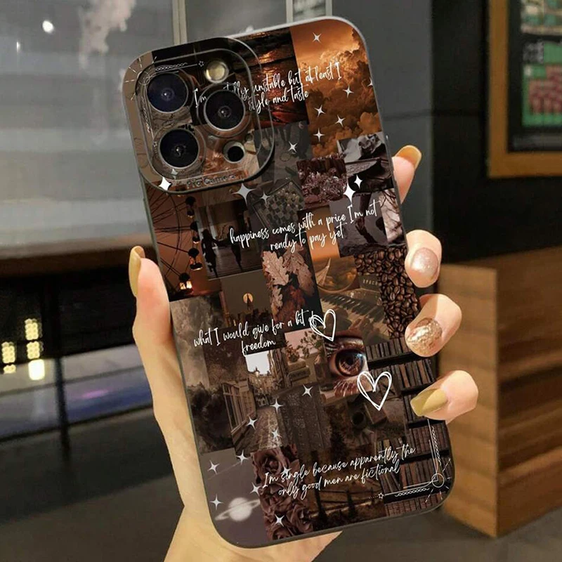 Brown Illustration Shockproof Phone Case - Soft Cover