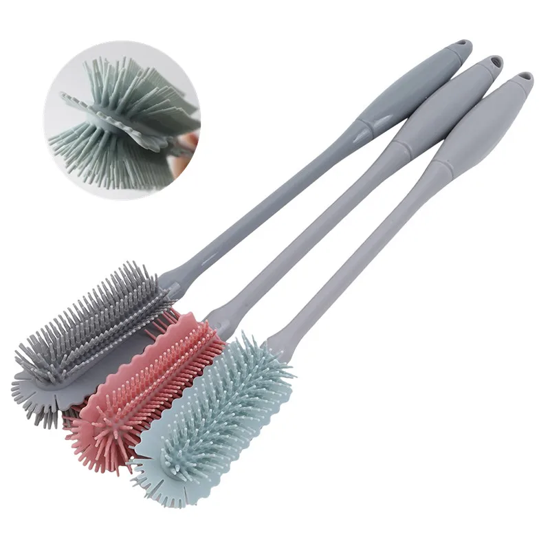 

Soft Rubber Cup Brush Multi-function Kitchen Cleaning Tools Long Handle Drink Wineglass Bottle Glass Cup Washing Cleaning