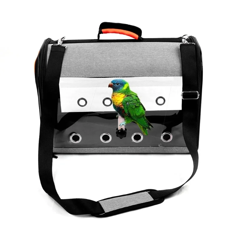 Bird Travel Bag with Perch Multifunctional Portable Pet Parrot Carrier Transport Bag Breathable Go Out Travel Cage