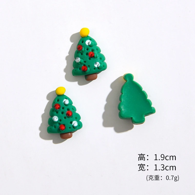 Cute Mini Cartoon Christmas Series Resin Figurine Crafts Flatback Cabochon Ornament Jewelry Making Hairwear Accessorie 20Pcs
