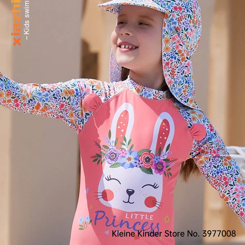 Baby Girl One-Piece Swimsuit UPF50 UV Protection Cartoon Children's Bathing Suit Toddler Surf Swimming