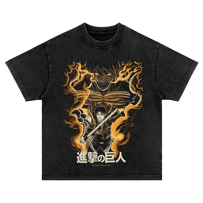 

Винтажная потертая Повседневная футболка в стиле Харадзюку, свободная футболка, хлопковая модная уличная одежда в стиле унисекс, Топ в стиле хип-хоп с японским аниме