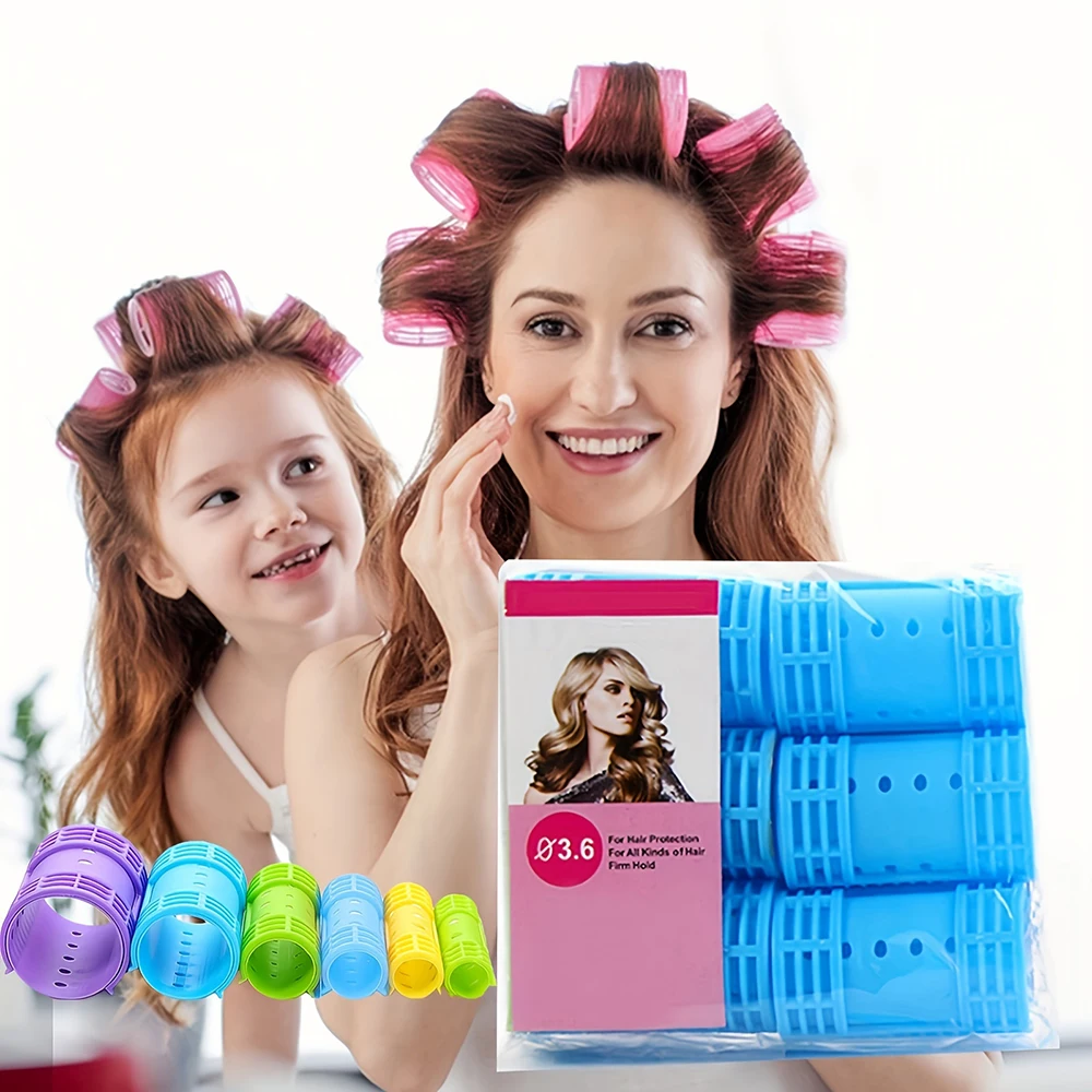 Heatless Hair Curlers Snap-on Self Grip Rollers Hairdressing Curls No Heat Curling for DIY Hairdressing Salon Hair Barber Tools