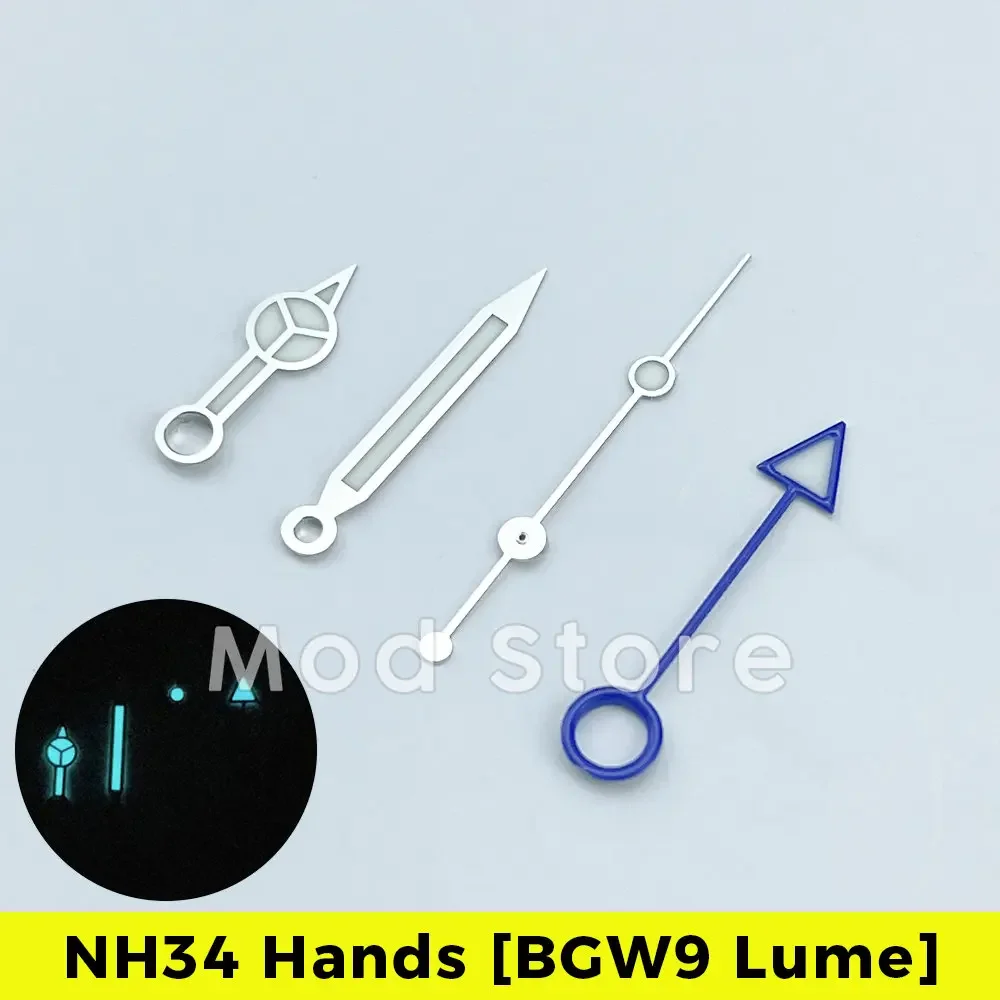 Watch accessories NH34 GMT watch hands set mod NH34A movement SKX SSK Mod BGW9 Lume 4-hand Explorer II 24 hour hand orange blue red green