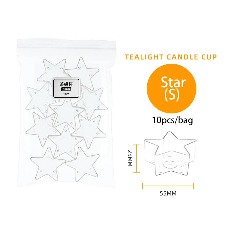 10/20 PCS Acrylic Tealight Wax Cup DIY Aromatherapy Heart Round Candle Jar Home Decor Candle Making Supplies candle making kit,aromatherapy candle making kit,candle containers