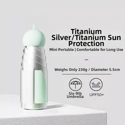 Titanium Silver UV Protection Sun and Rain Compact Folding Umbrella - Aluminum (Green)