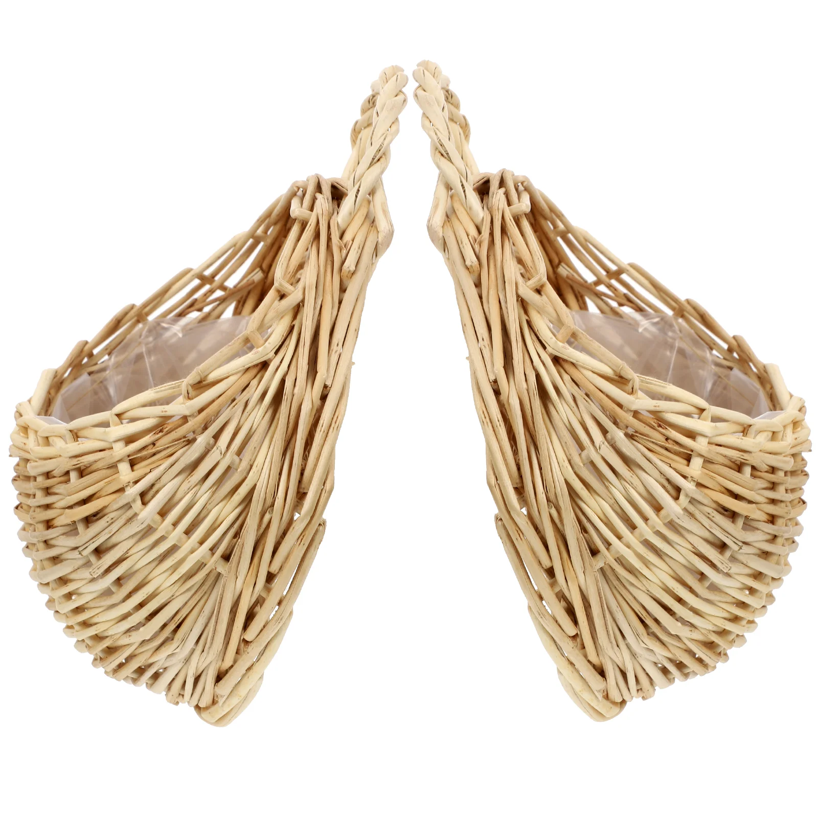 

Rattan Hanging Planters - Round Plant Baskets Bonsai Flowerpot - Woven Flower Pots Flower Holders Garden Balcony