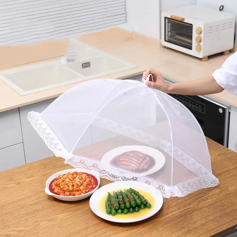 

Kitchen Food Cover Foldable Anti Fly Mosquito Mesh Cover Picnic Dinner Table Umbrella Style Tent Cover Kitchen Gadgets