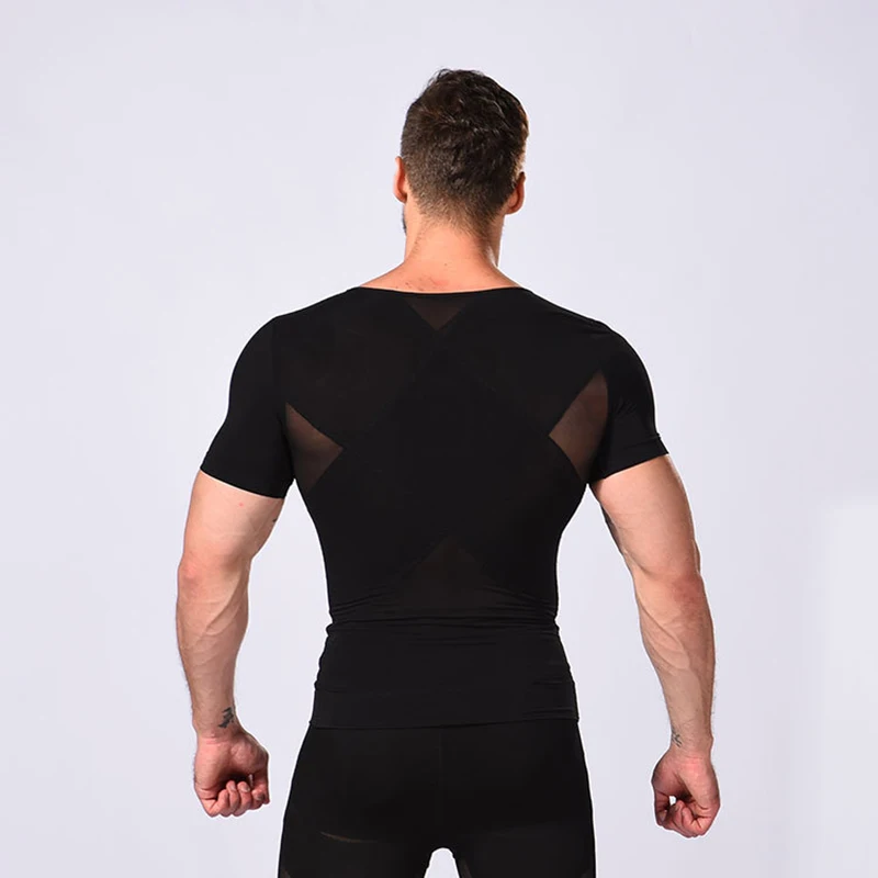 Men Body Shaper Gynecomastia Tops Compression Posture Corrector Undershirt Belly Slimming Corrective Underwear 