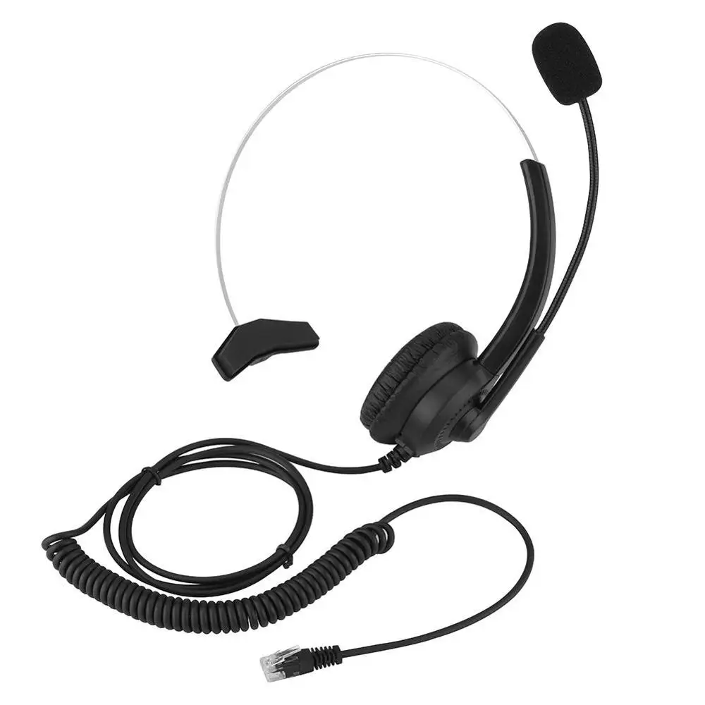 Cordless Phone Headset With Microphone 3.5mm/Crystal Plug Telephone Voice Headphone For Computer PC Game Volume Control wireless headphones bluetooth headset