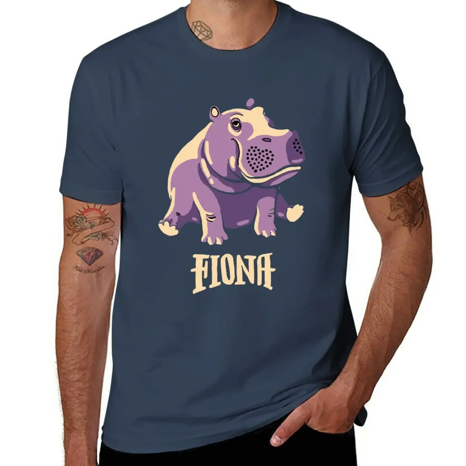 Fiona The Hippo Shirt # Teamfiona Merch, Cute Baby Hippo T-Shirt Camicie Semplici Magliette Grafiche Animal Prinfor Boys Men Clothes
