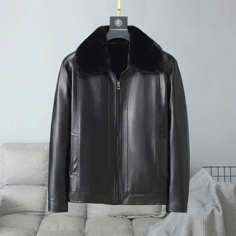 

Зимняя теплая и свободная однотонная хлопковая куртка с откидным воротником для среднего и пожилого возраста