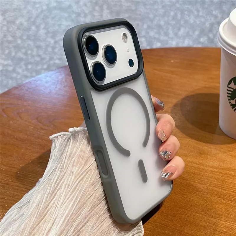 Translucent Matte MagSafe Case with Wireless Charging Compatibility and Magnetic Hard Cover