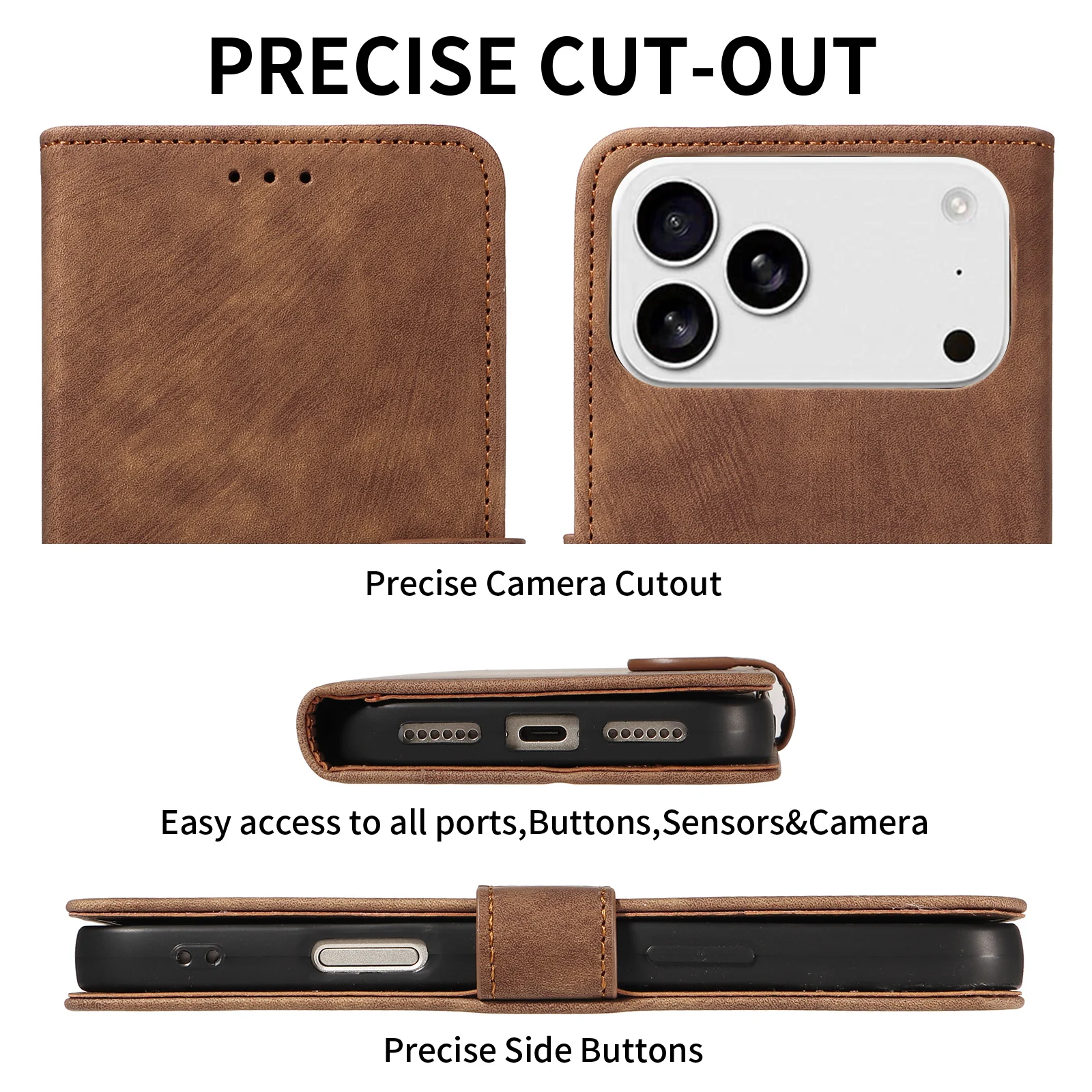 Premium TPU Leather Phone Case with Card Slot, Stand, and Wallet Function – Shockproof Protection Cover