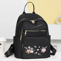 Fashion Nylon Backpack For Women Embroidery Design Student School Bag Leisure Travel Rucksack Popular Girl Commuting Sac A Dos 1