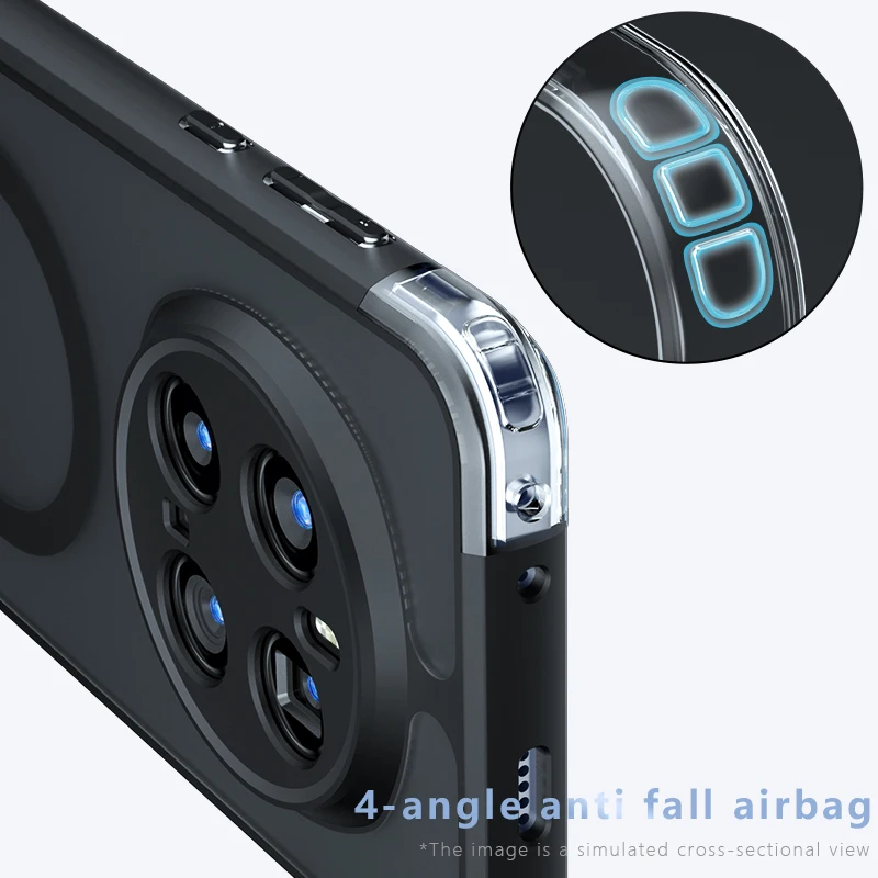 Magsafe Matte Acrylic Shockproof Phone Case with Hard Bumper and Magnetic Cover