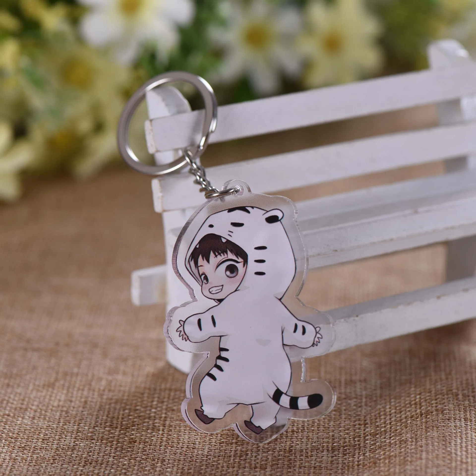 EXO Cartoon CHAN YEOL KeyChain Men XIU MIN Key Chain Women Acrylic