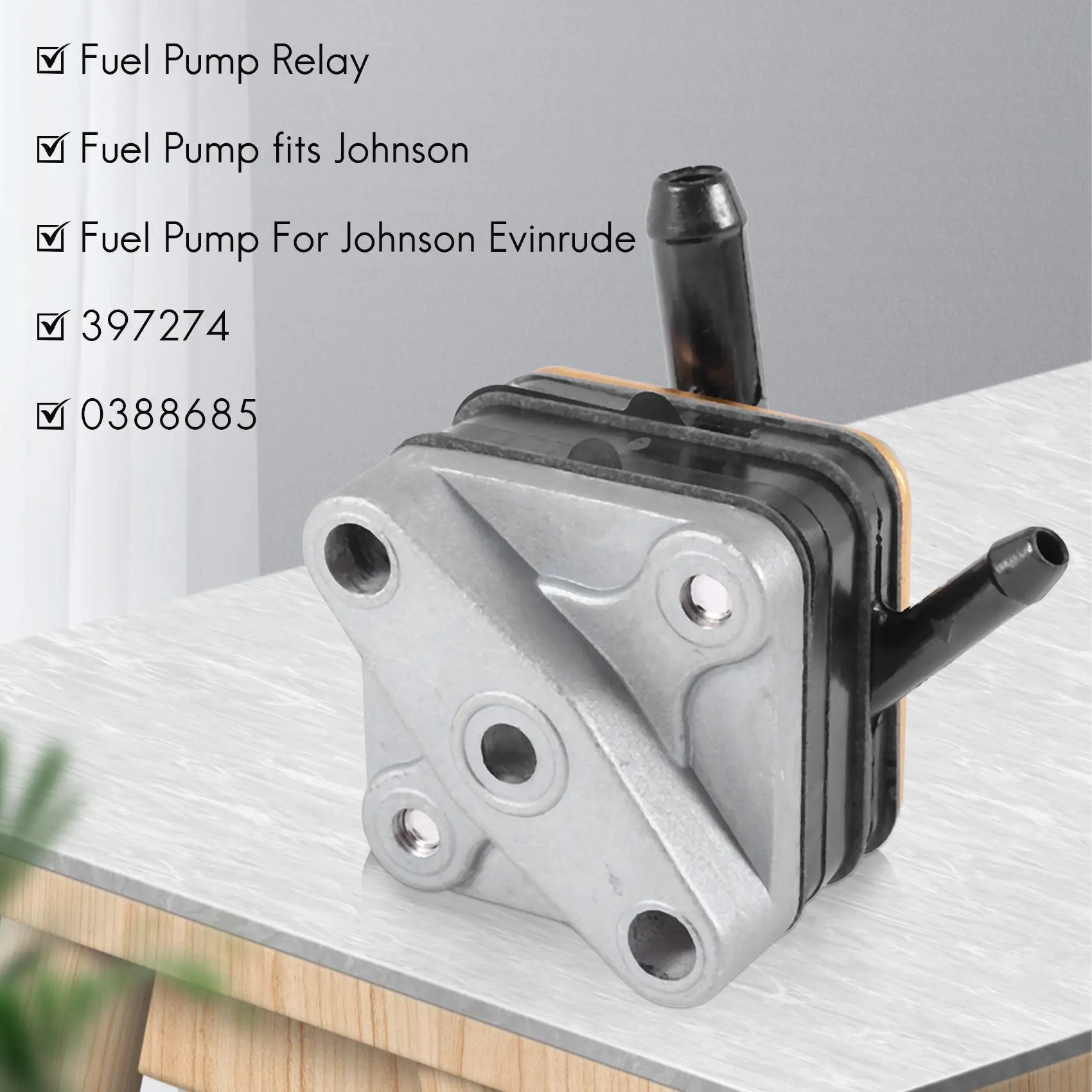 

Fuel Pump for Johnson Evinrude 6-15Hp Motor 397839 391638 395091 397274 0388685