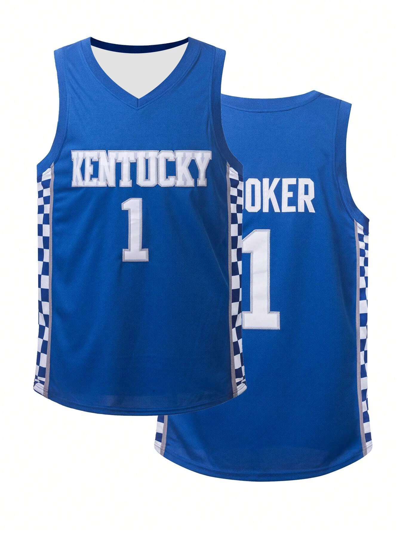 Men's NO.1 KENTUCKY White Basketball Jersey Loose Breathable Sleeveless Crew Neck Tank Top Suitable For Basketball Sports Runnin basketball jerseys,men sport tees