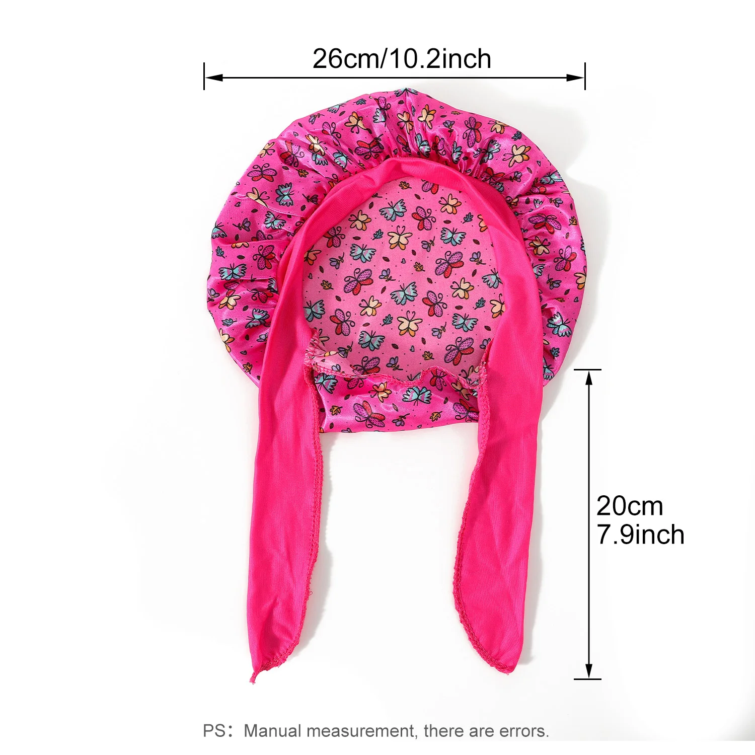 Kids Satin Bonnet Sleep Hat Silk Shower Cap for Child Hair Beanie at Night Boy Girls Flower Printed Silk Sleep Cap with Band Bow