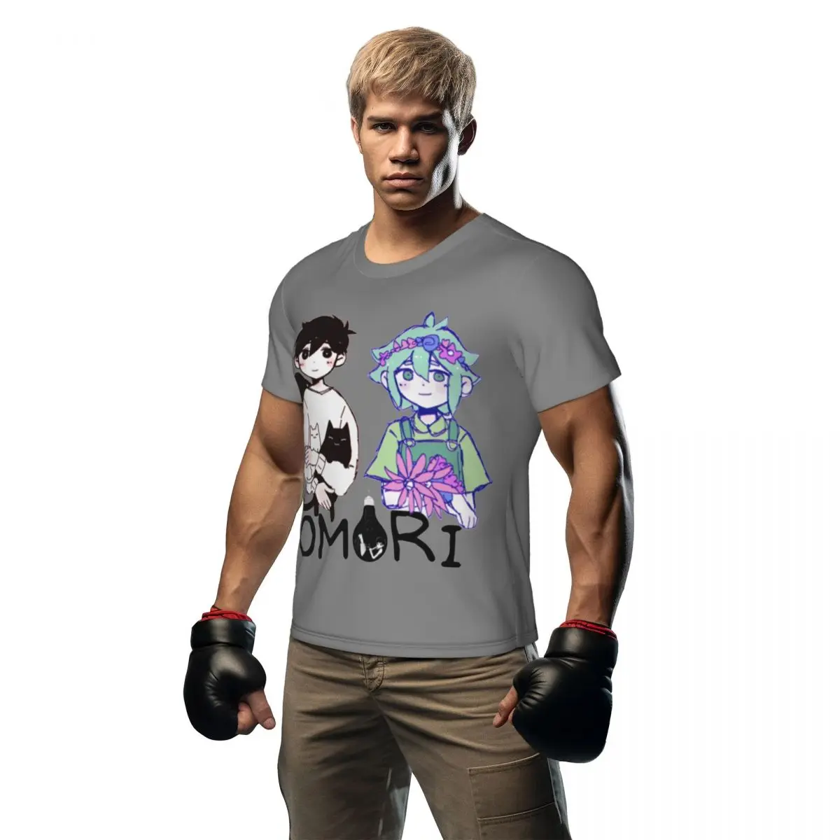 

Sportswear T-Shirt For Male Omori Game Anime T Shirts Essentials Sunny And Basil Summer Tee Shirt O Neck Vintage Design Clothes