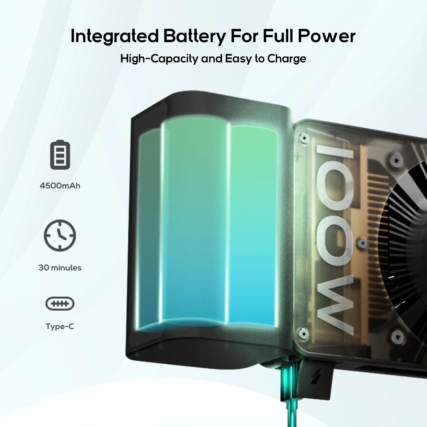 ZHIYUN CINEPEER CX100 100W LED ビデオライト、内蔵 4500mAh