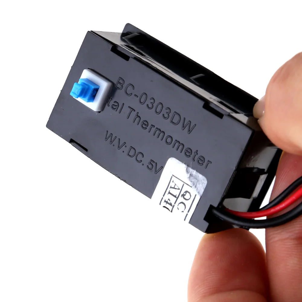 Pointer Temperature Gauge with Waterproof Long Probe Pointer Display Thermometer 4 Pin Power Supply for PC Water Cooling System