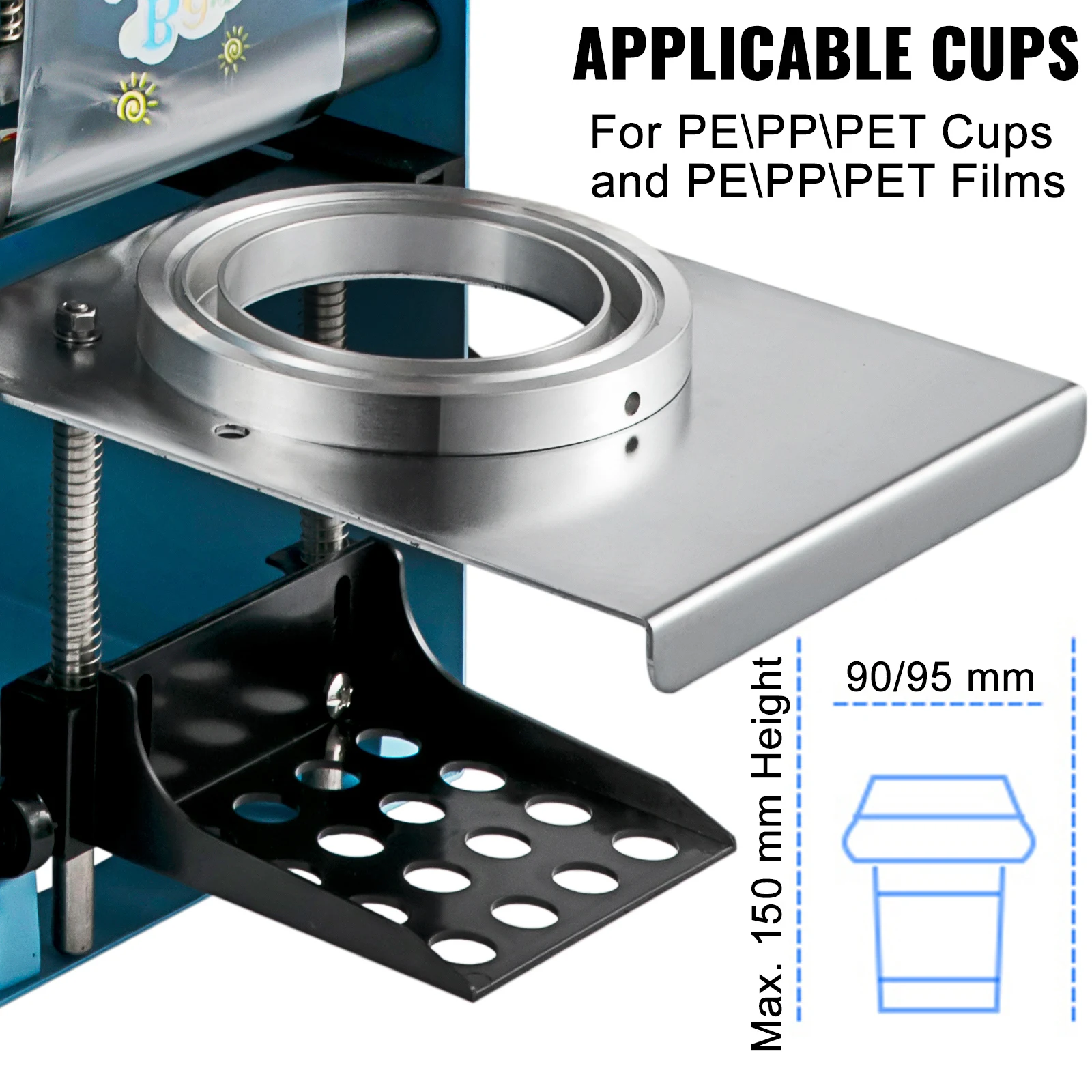 Manual Cup Sealing Machine for 90 95mm Cups with Heating Technology