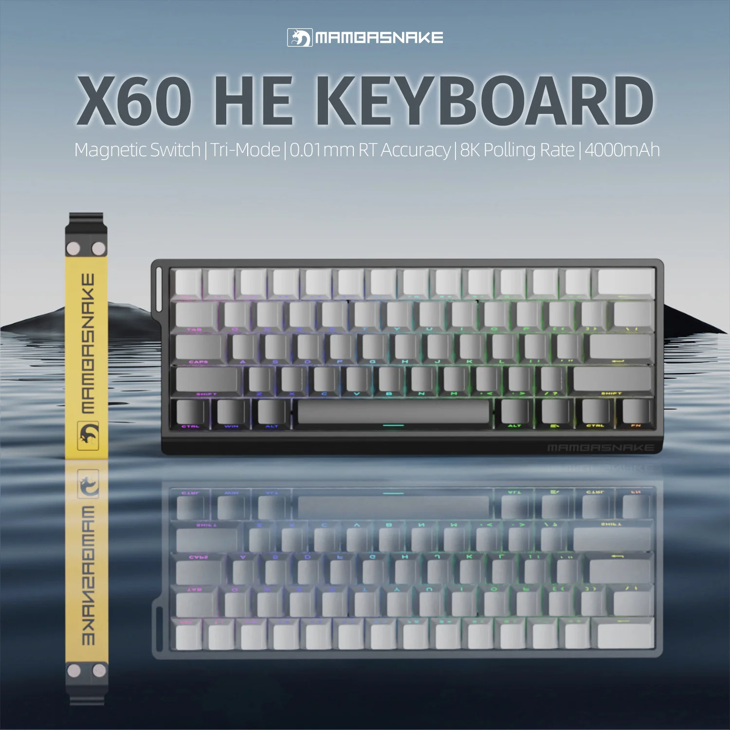 MAMBASNAKE X60HE ラピッドトリガー ワイヤレス ゲーミング キーボード