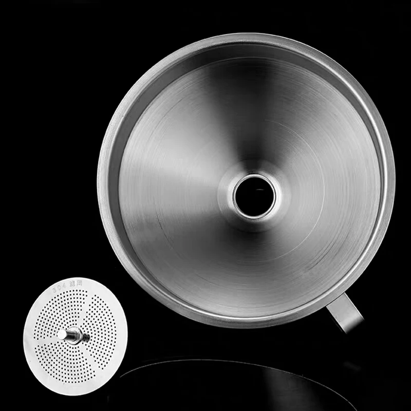 Stainless Steel Funnel Kitchen Oil Liquid Funnel Metal Detachable Filter Wide Mouth for Canning Kitchen Tools wide mouth funnel stainless steel funnel kitchen funnel kitchen accessories