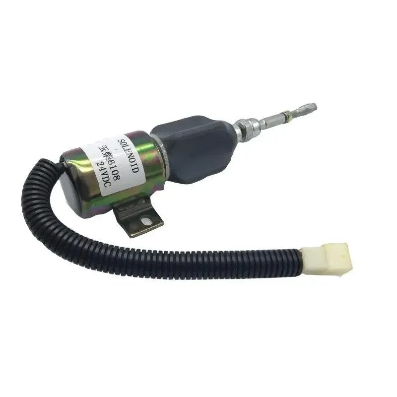 For excavator accessories Yuchai YC 50 60 85 135-8 flameout solenoid valve switch oil stop valve oil stop