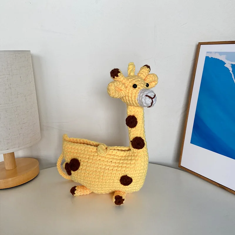 Handmade Crochet Bag DIY Knitted Wool Knitted Cute Cartoon Little Sheep One  Shoulder Crossbody Girls' Bag Finished Product