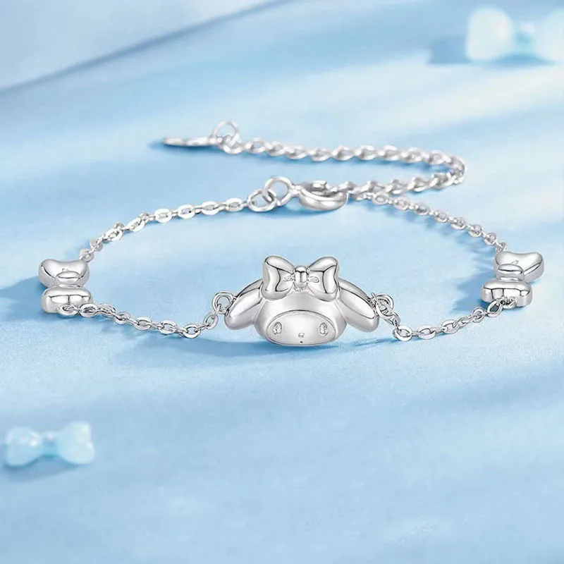 

Ins Anime New Sanrio My Melody Kuromi Bow Bracelet for Girlfriends Niche Birthday Gift Kawaii Christmas Gift Cartoon Toys Girls