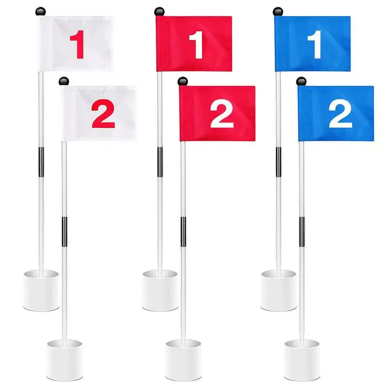 

Golf Flagstick Set Golf Hole Pole Cup Flag Stick Golf Pin Flag for Golf Lovers Backyard Garden Practice Portable Golf Accessorie