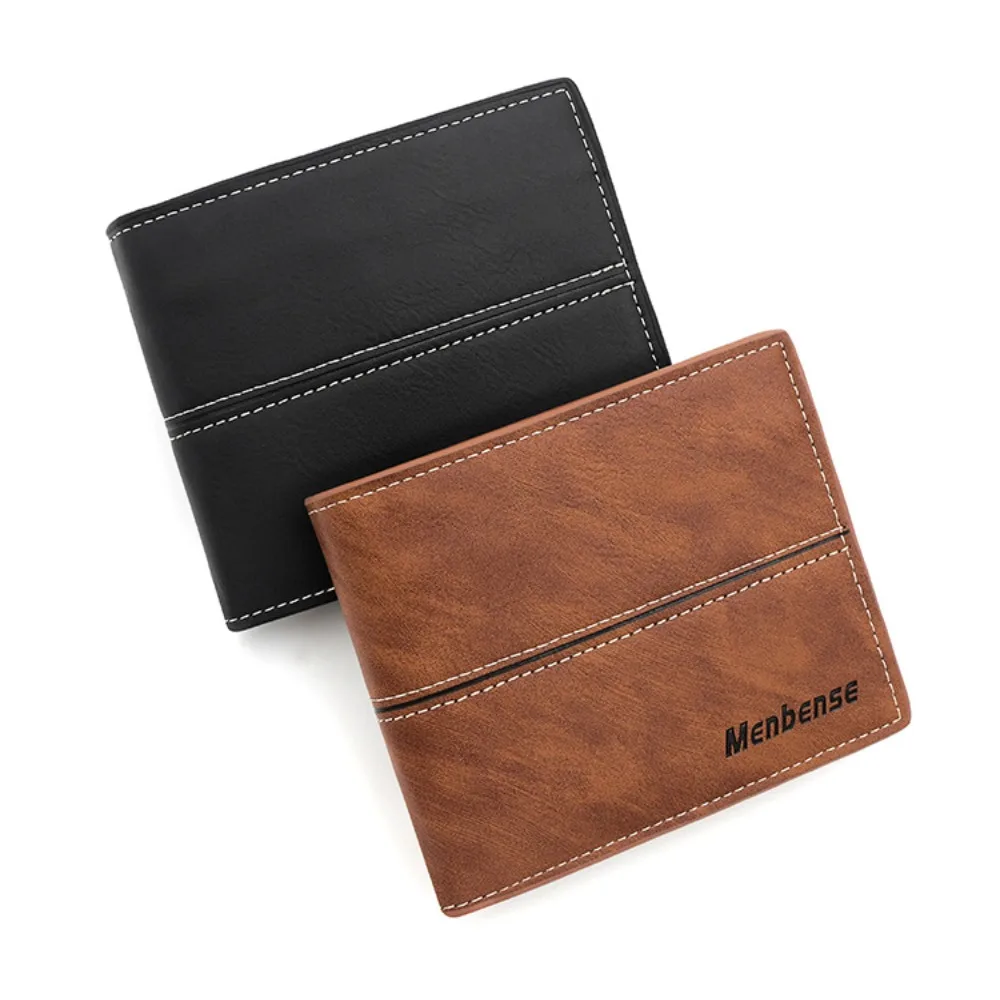 

Ultrathin 3 Fold Purse High Quality Multi-position Waterproof Men's Short Wallet Solid Color Foldable Card Wallet Male