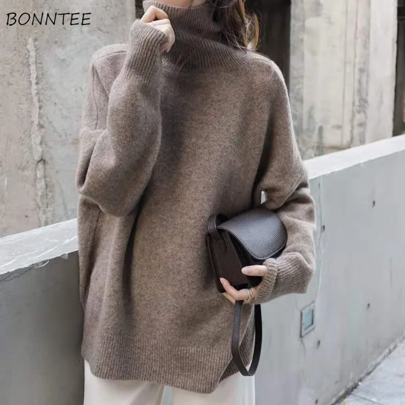 

Thicken Turtleneck Sweater Women Basics Solid Leisure Lovely Prevalent Korean Style Ulzzang Creativity Attractive Modern Ladies