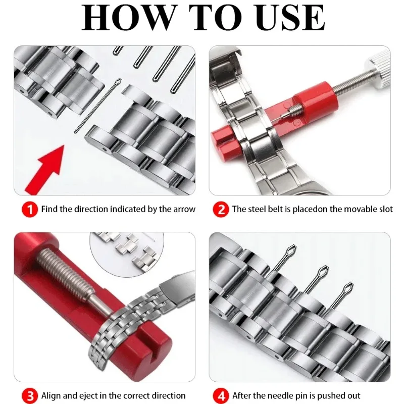Premium Metal Watchband Repair and Adjustment Tool Kit with Pin Opener