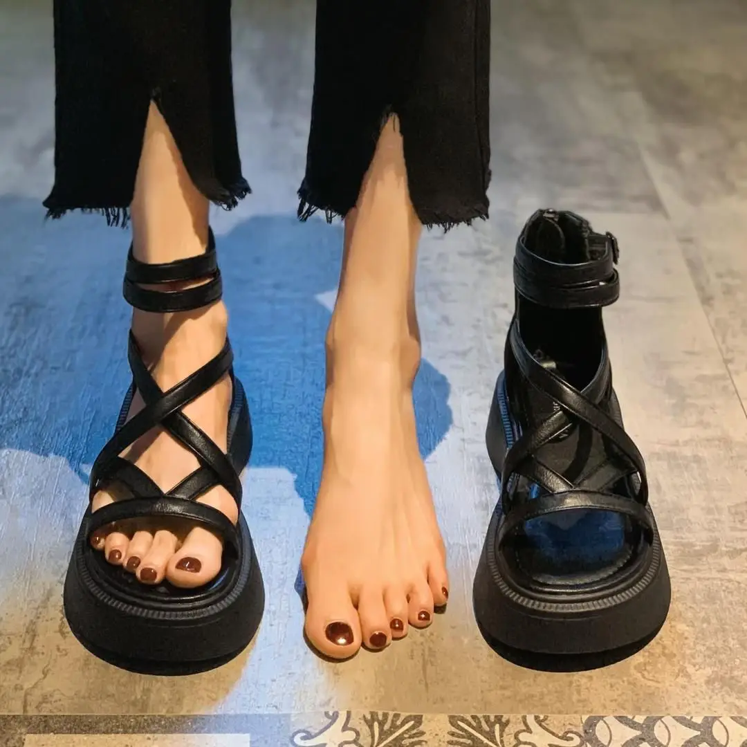 

2023 New Summer Versatile Roman Sandals, Matsuke Thick Sole Beach Shoes, Comfortable Women's Sandals for External Wear