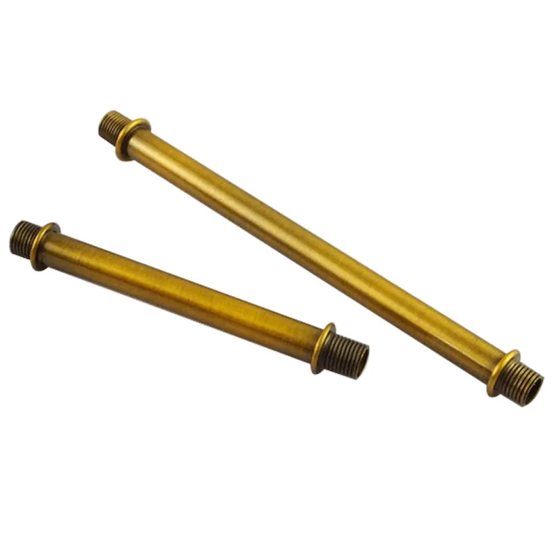 M10 Double-head Male Thread Hollow Tube Copper/Gold-bronze M10*1mm Fine Tooth Connecting Pipe Vintage Lighting Accessories