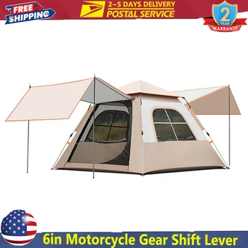 Double-layer Waterproof Anti-UV Shade Beach Camping Portable Automatic Pole With Two Doors Two Windows With Canopy Travel Tent 1