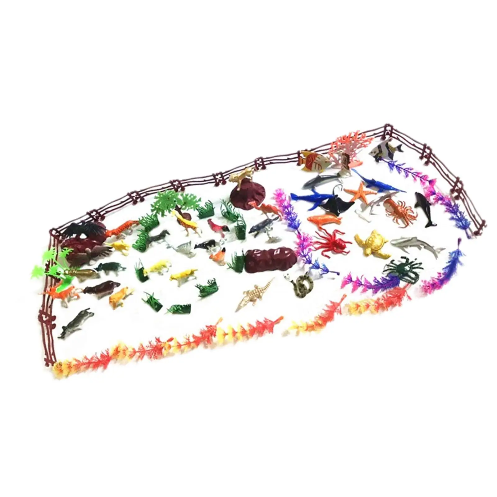 80 Pieces Animals Model Cognitive Toy Simulation Animal Figures for Girls