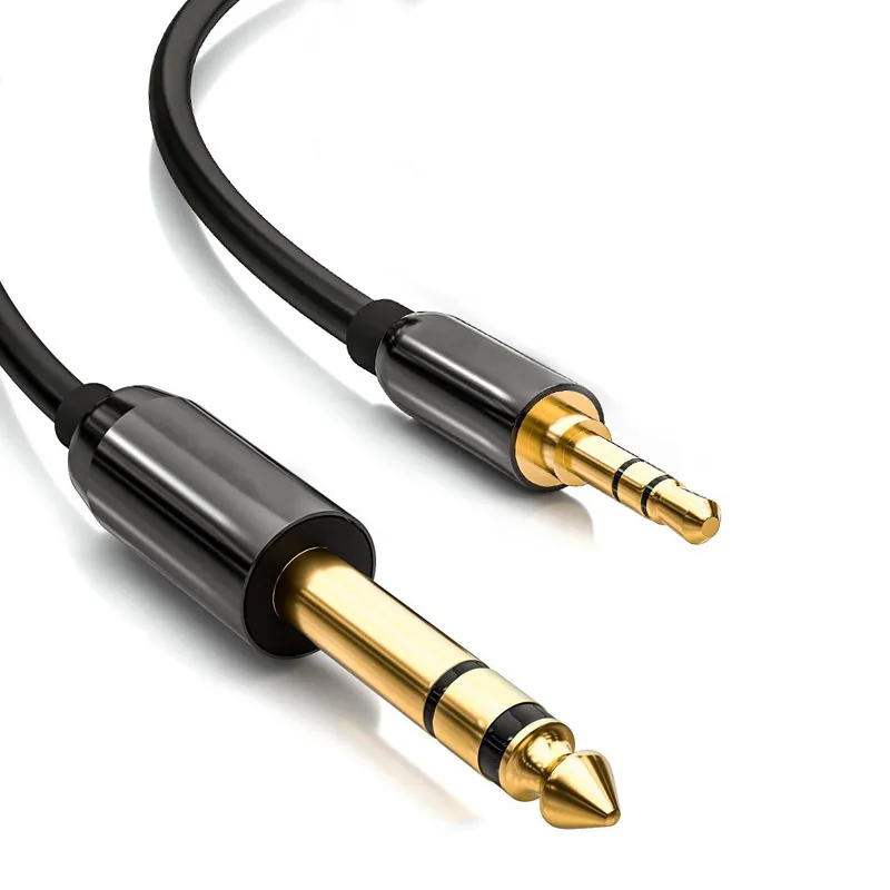 

3.5mm to 6.35mm Adapter Aux Cable for Guitar Amplifier Mixers MP3 Speaker Gold Plated 3.5 Jack to 6.5 Jack Male TRS Audio Cable